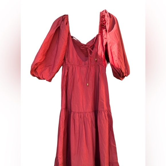 49. NWT L Space Bahia Small Dress w/ Balloon 3/4 sleeves - Picture 3 of 4